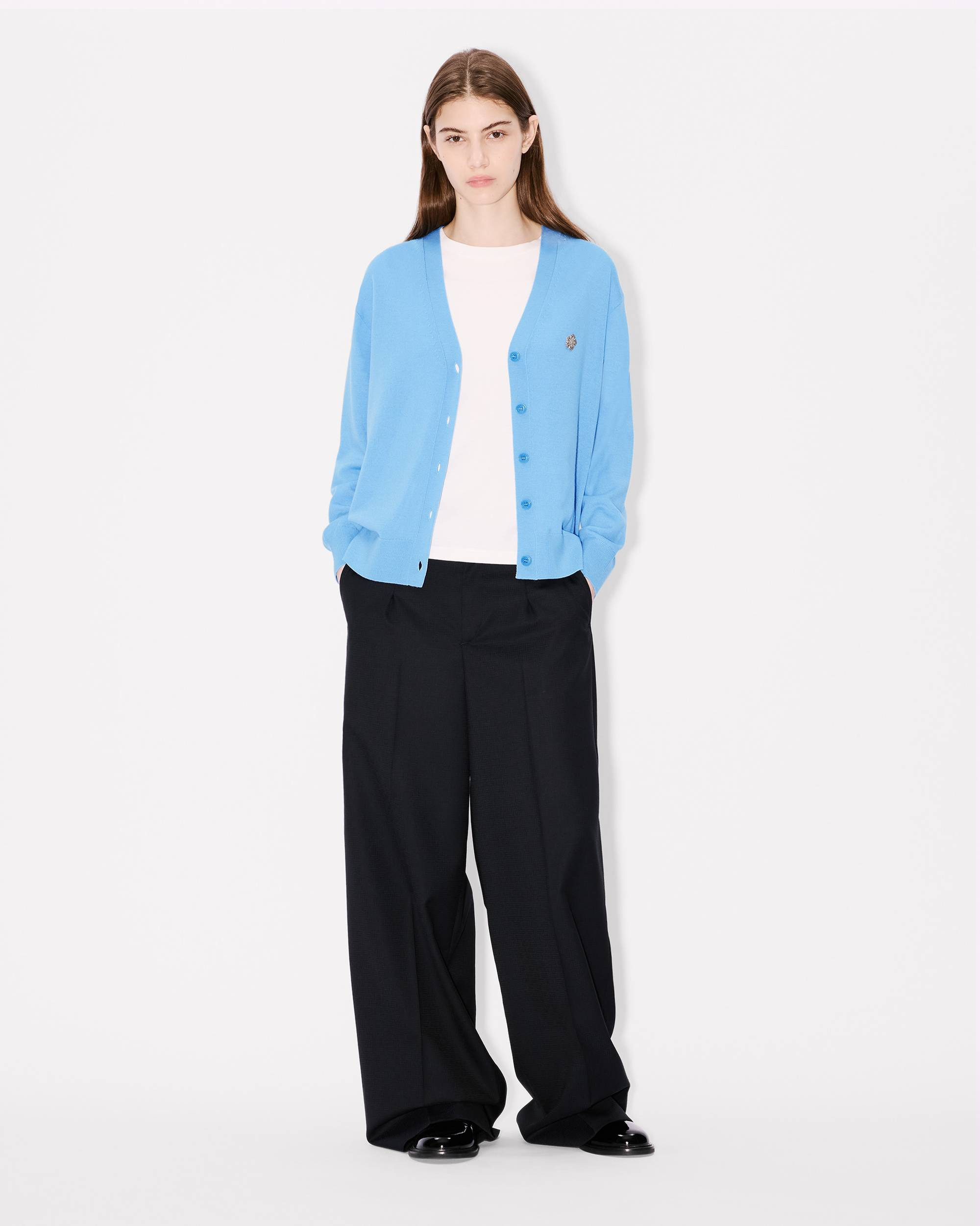 'Boke Flower' embroidered cardigan in Merino wool - 5