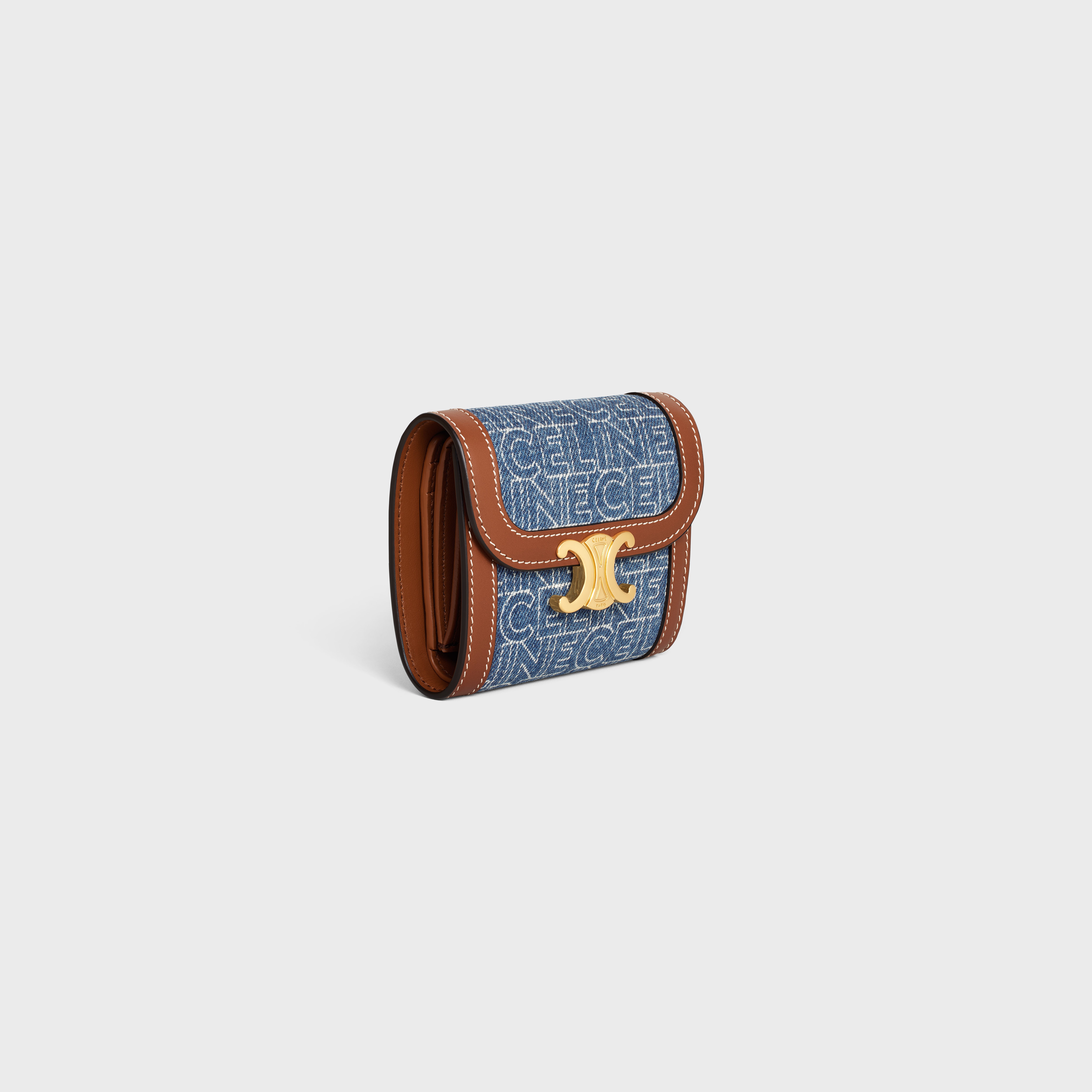 Small Wallet TRIOMPHE in DENIM WITH CELINE ALL-OVER PRINT - 2