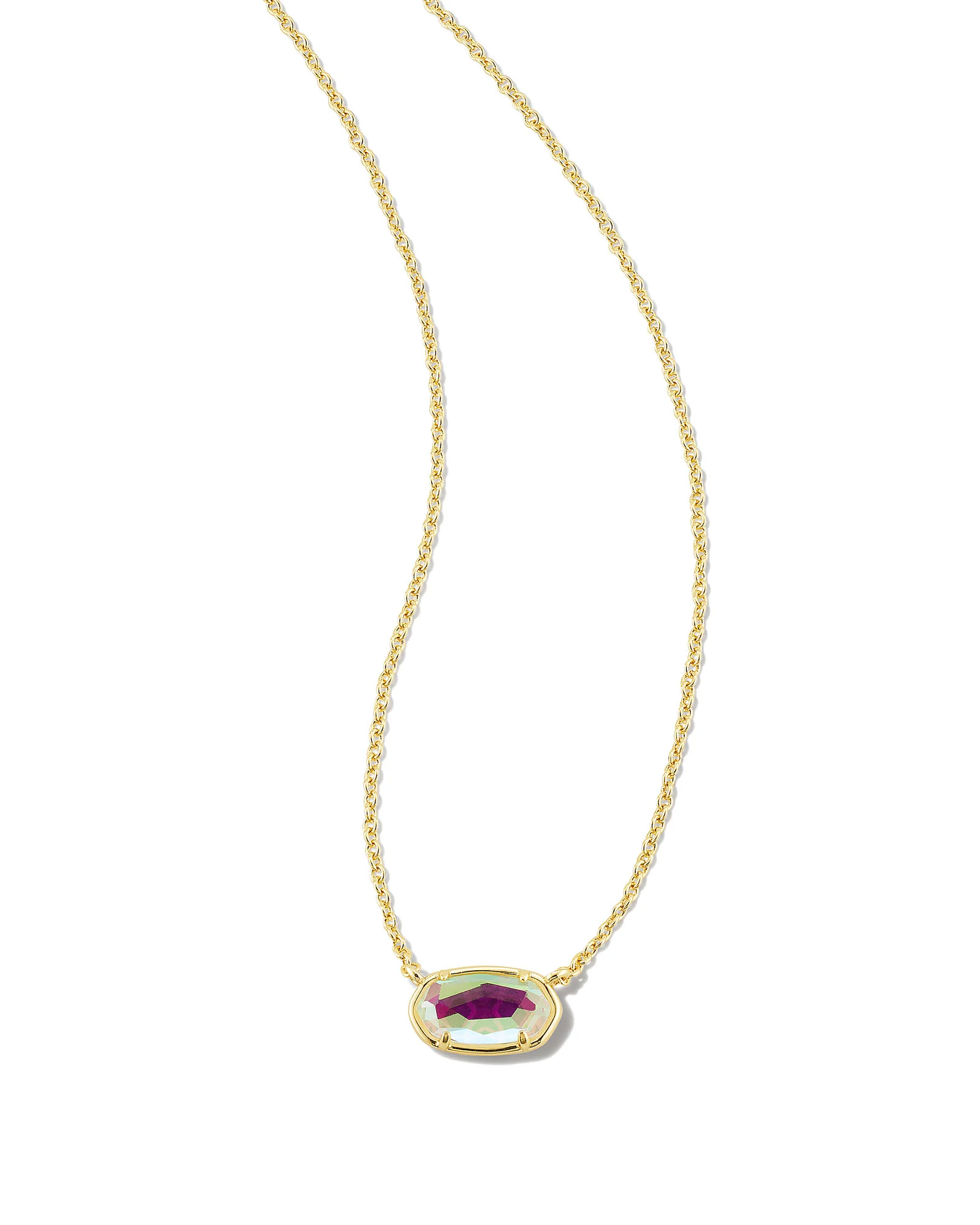 Grayson Gold Pendant Necklace in Dichroic Glass - 1