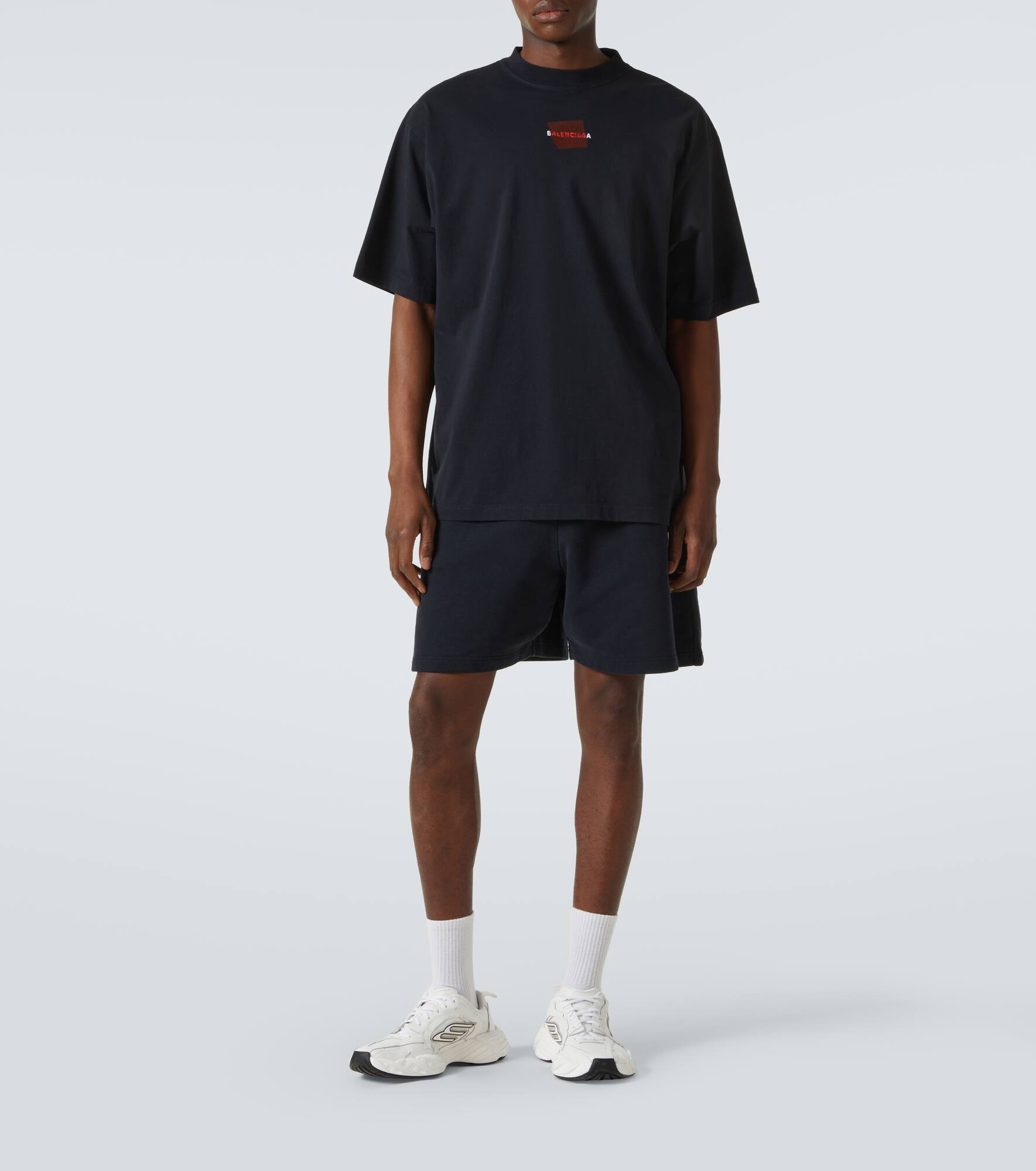 Logo cotton fleece shorts - 2