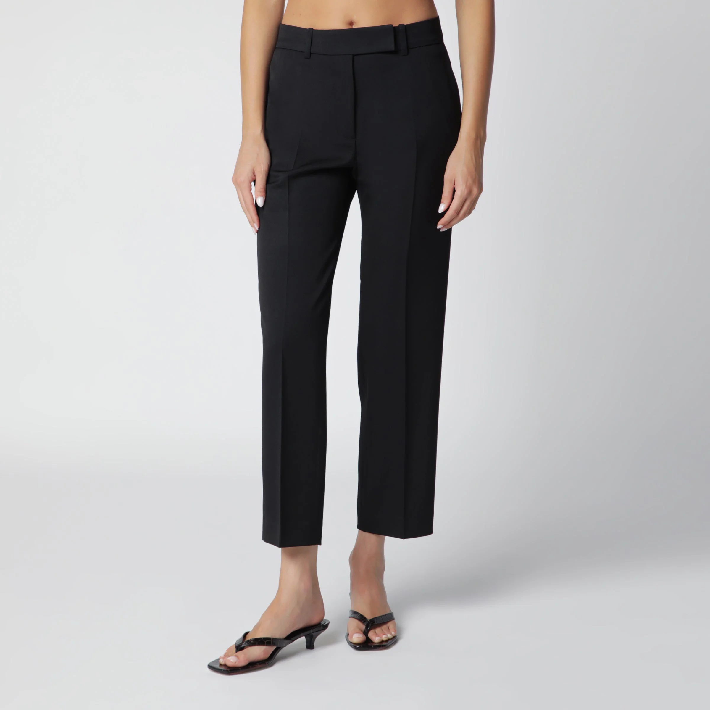 Black Mies Cigarette-Leg Trousers - 1
