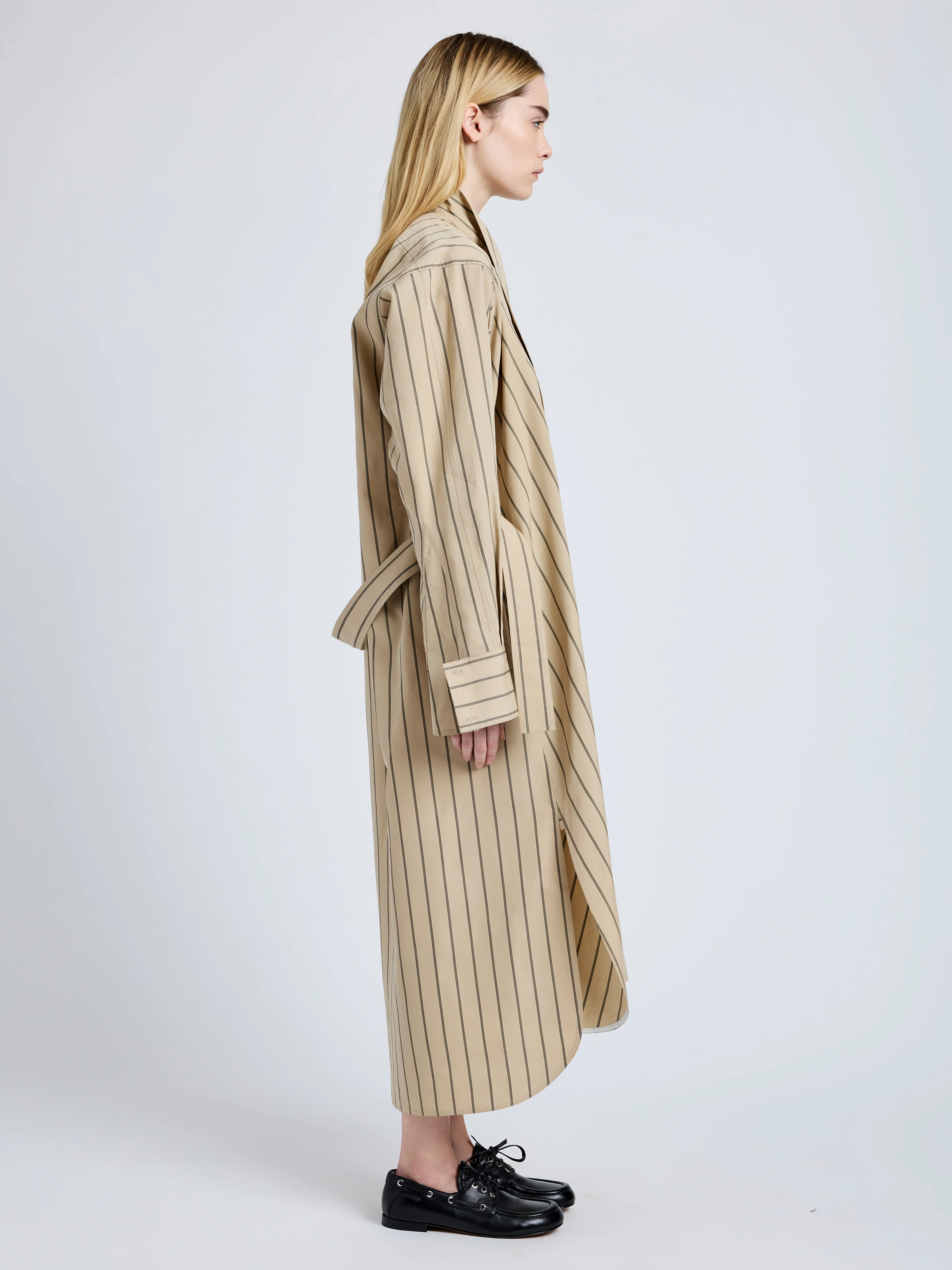 Phillipa Dress in Stripe Cotton Silk Poplin - 3