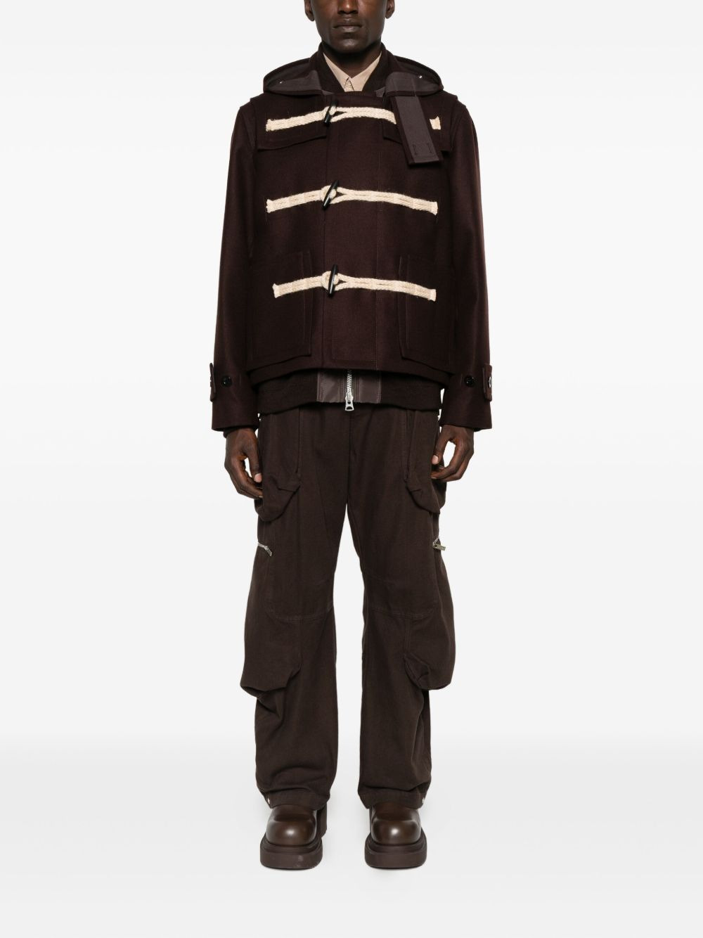 hooded toggle jacket - 2