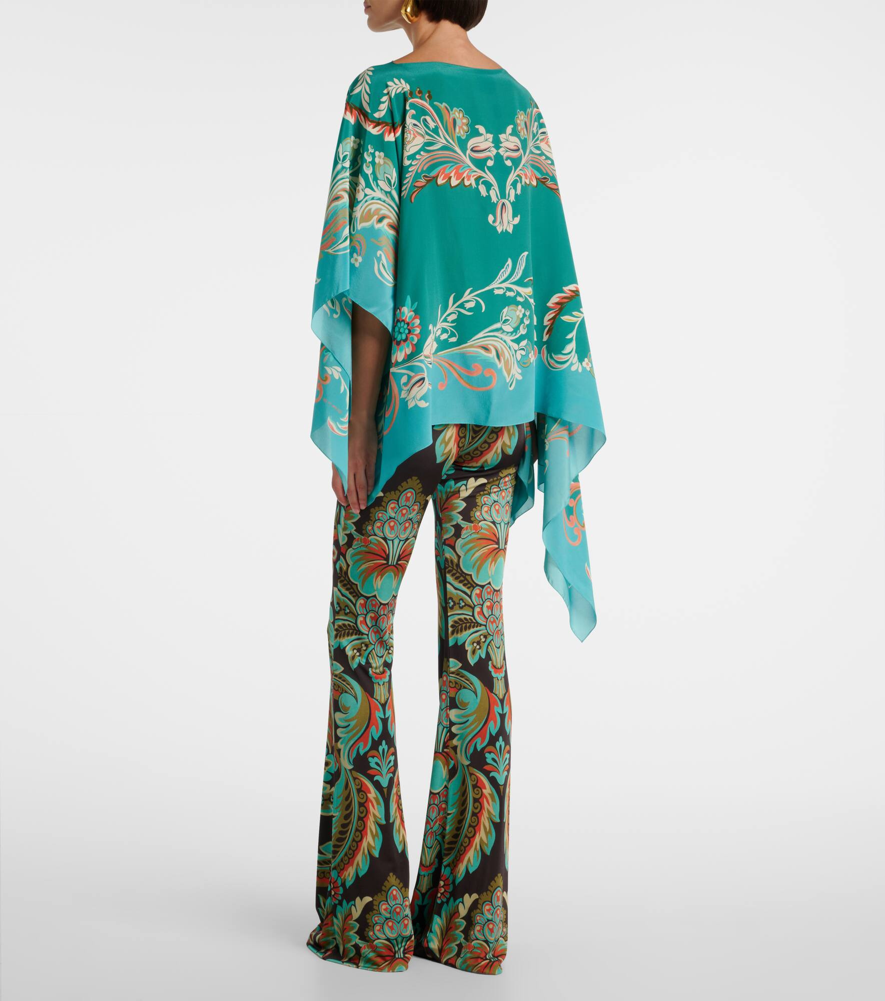 Draped silk crêpe de chine top - 3
