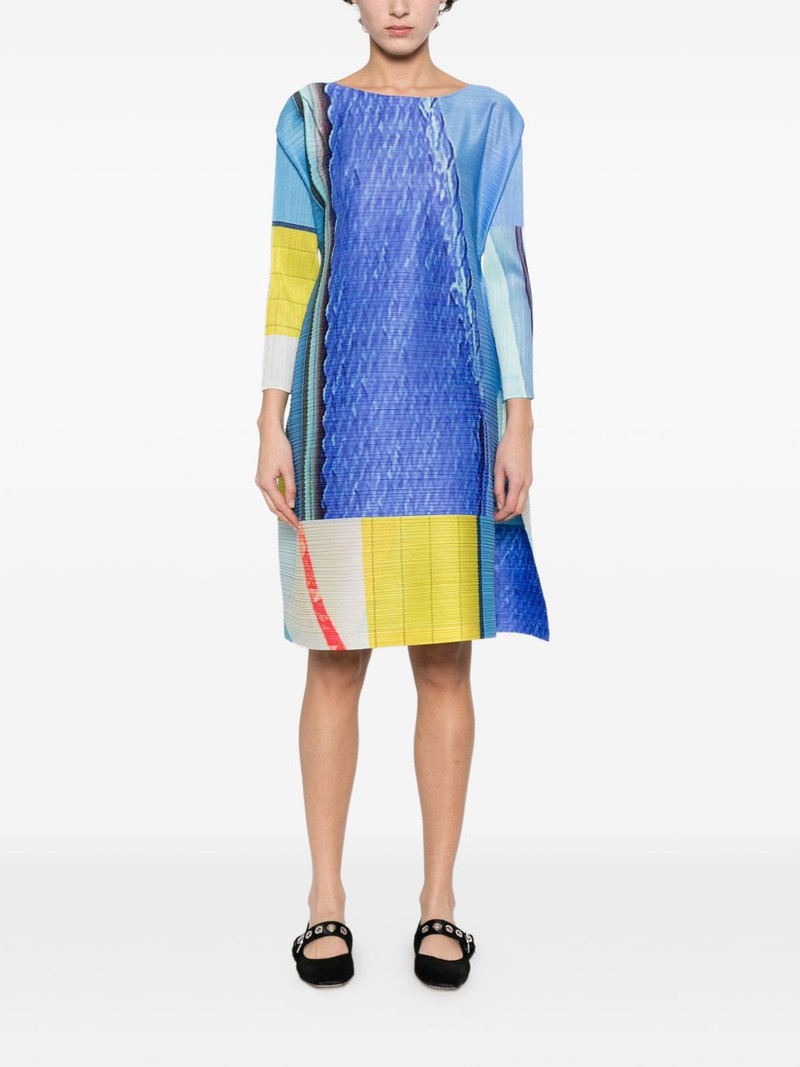 Pleats Please Issey Miyake pleats printed dress outlook