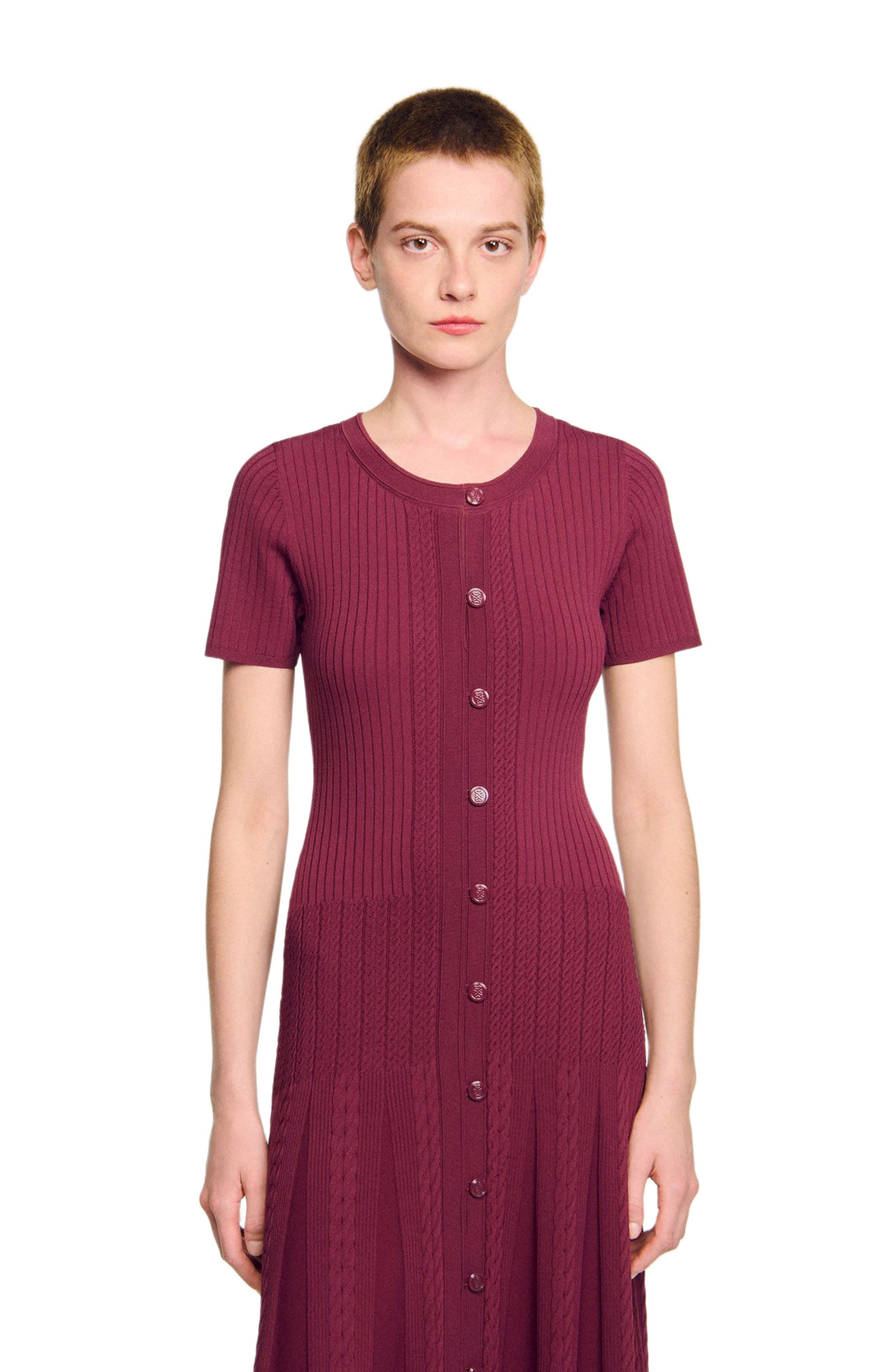 SANDRO Knit maxi dress in Bordeaux at Nordstrom - 3