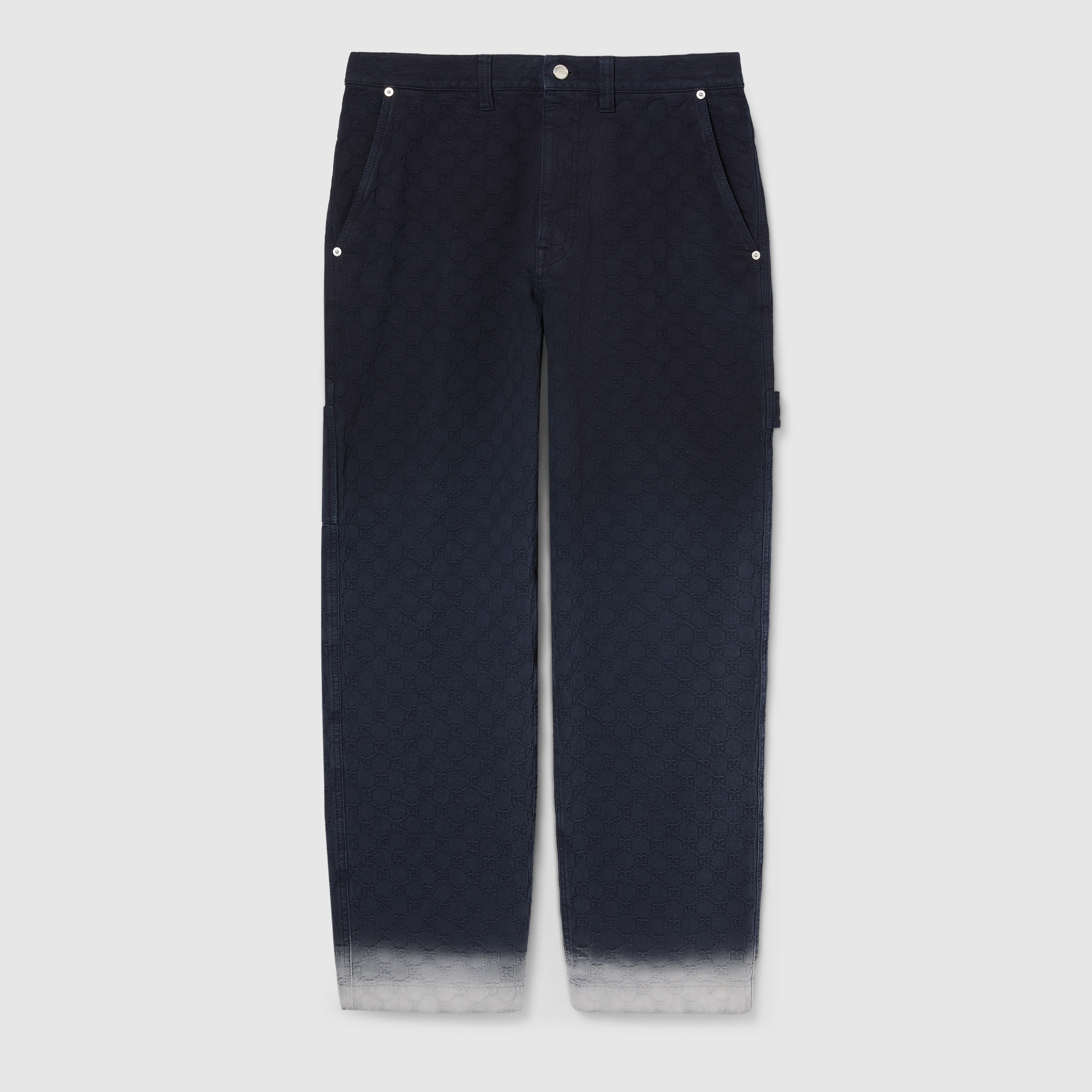 Bleached GG cotton denim jacquard pant - 1