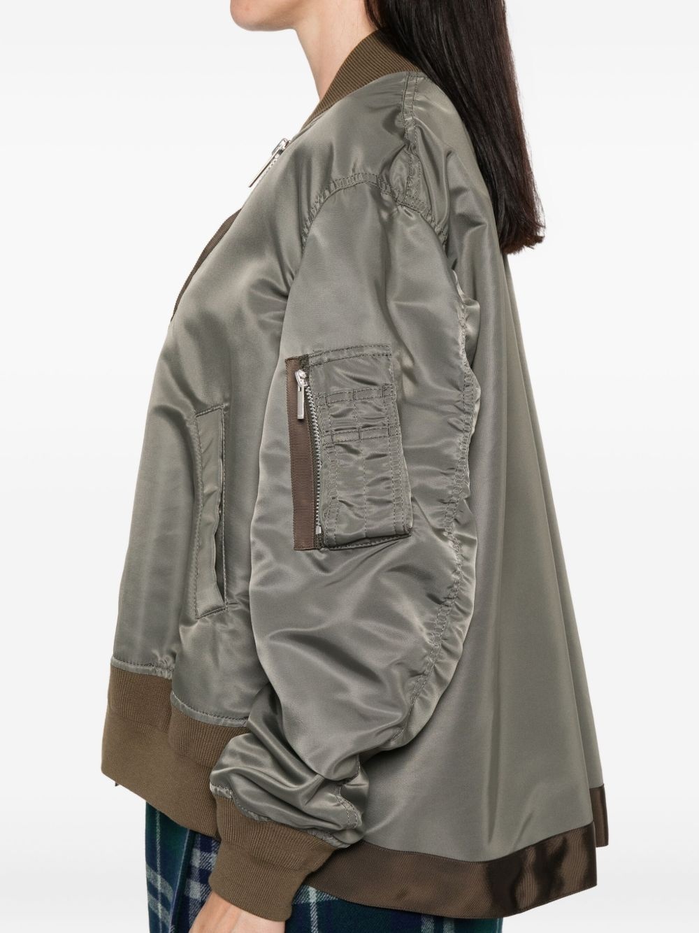 zip-fastening bomber jacket - 5