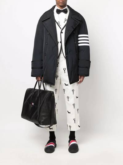 Thom Browne down-feather 4-Bar stripe peacoat outlook