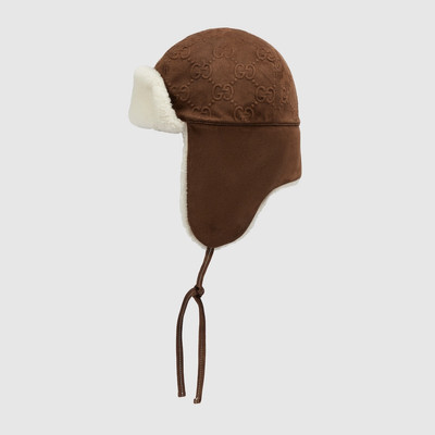 GUCCI GG suede hat with ear flaps outlook