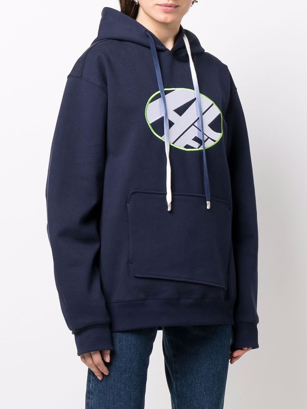 embroidered-logo pullover hoodie - 3