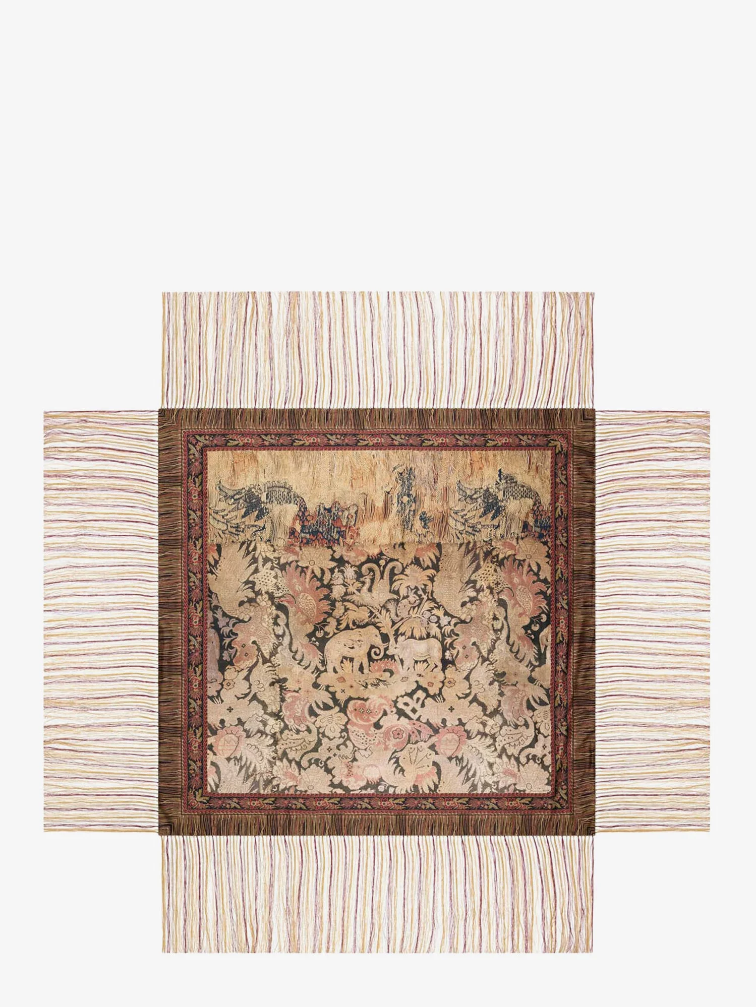 Aloeuw Silk Fringed Foulard - 1