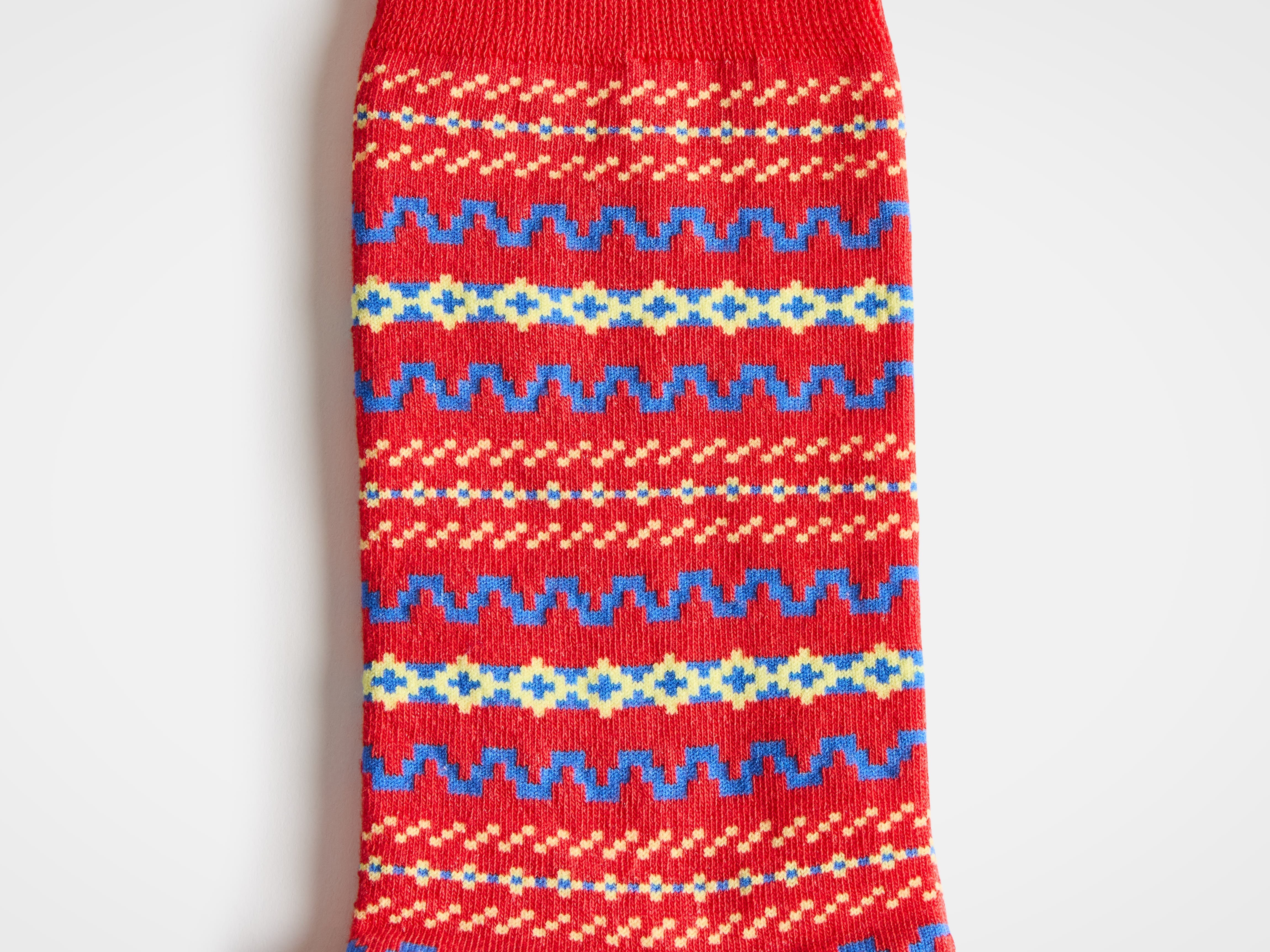 FAIRISLE SOCK IN RED - 3