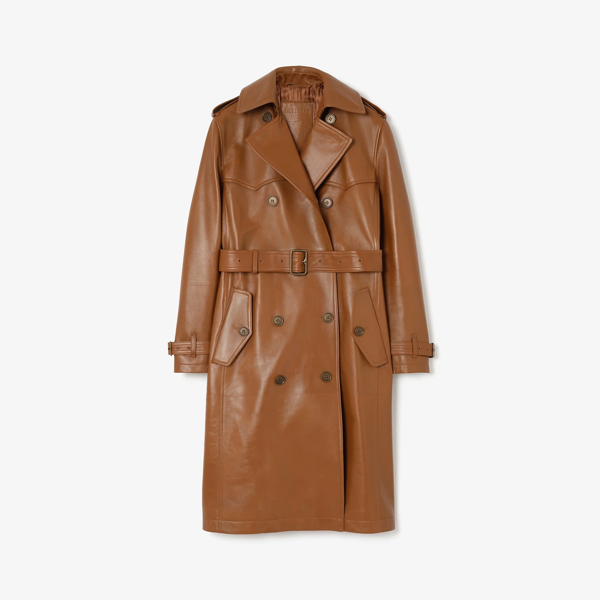 Long Leather Foxfield Trench Coat - 1