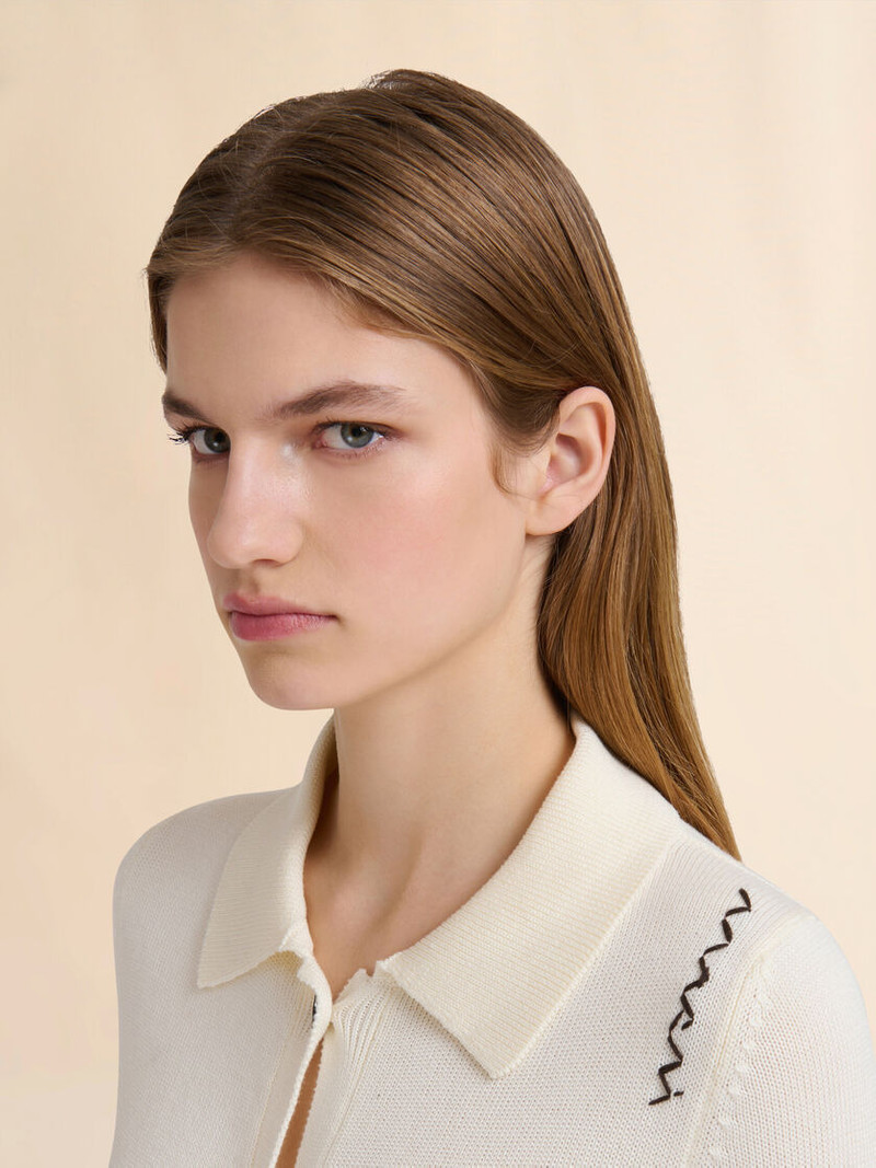 CREAM COTTON COLLARED CARDIGAN 4