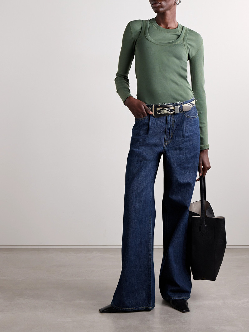 SLVRLAKE Taylor Pleated Low-rise Wide-leg Jeans outlook