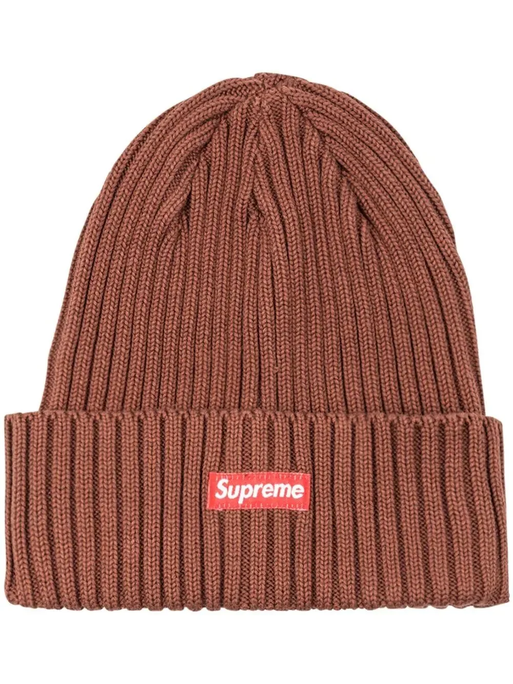 box-logo ribbed beanie - 1