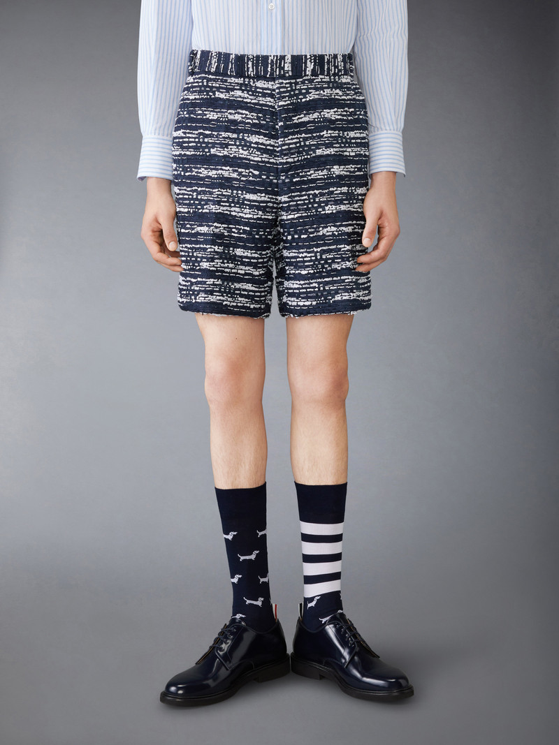 Thom Browne Mélange Tulle Yarn Tweed Beltloop Shorts outlook
