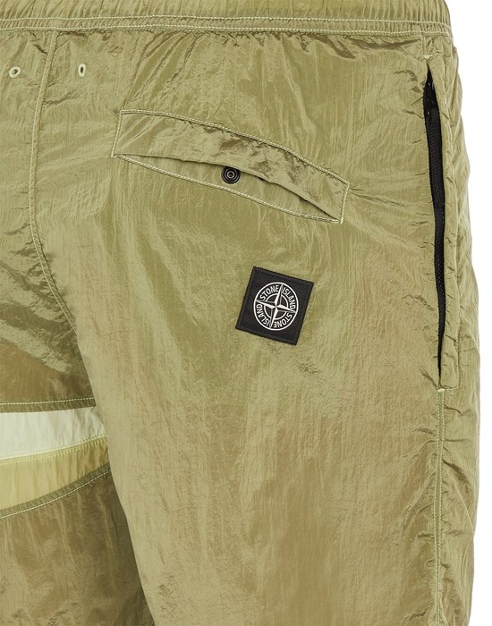 B0142 NYLON METAL IN ECONYL® REGENERATED NYLON_ STAR INLAY_ GARMENT DYED LIGHT GREEN - 3