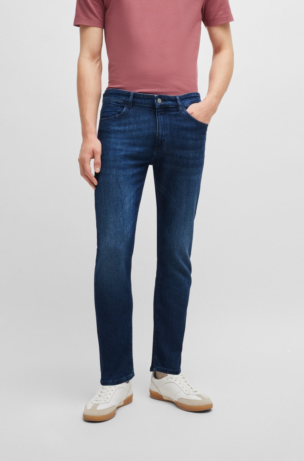SLIM-FIT JEANS IN BLUE MECHANICAL-STRETCH DENIM - 2