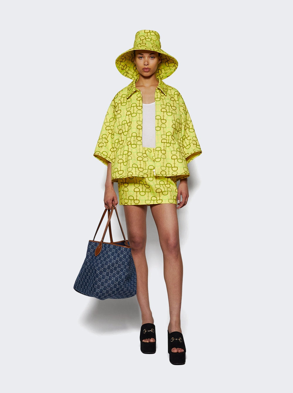 Horsebit Bomber Jacket Lime Green - 5