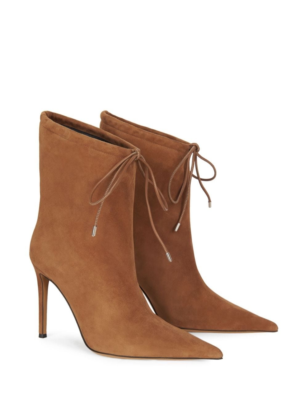 105mm pointed-toe suede boots - 2