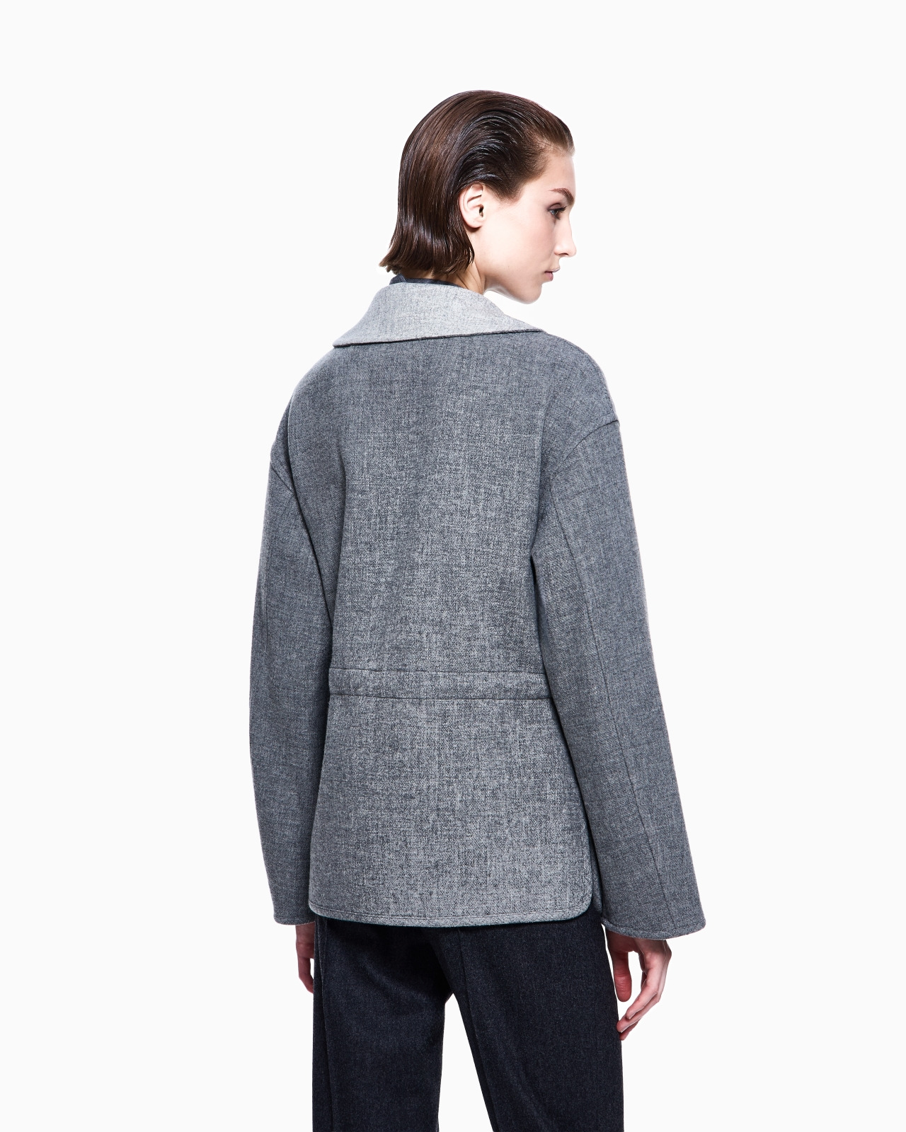SINGLE-BREASTED JACKET IN WOOL AND CASHMERE DOUBLE CLOTH - 3