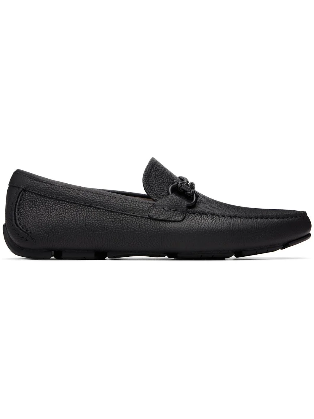 Black Gancini Driver Ornament Loafers - 1