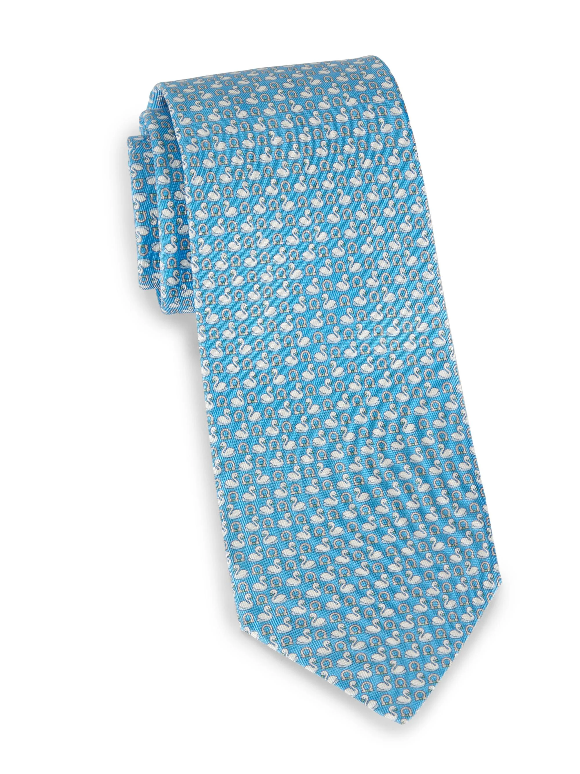 Men's Zarina Swan Tie - Azzurro - 1