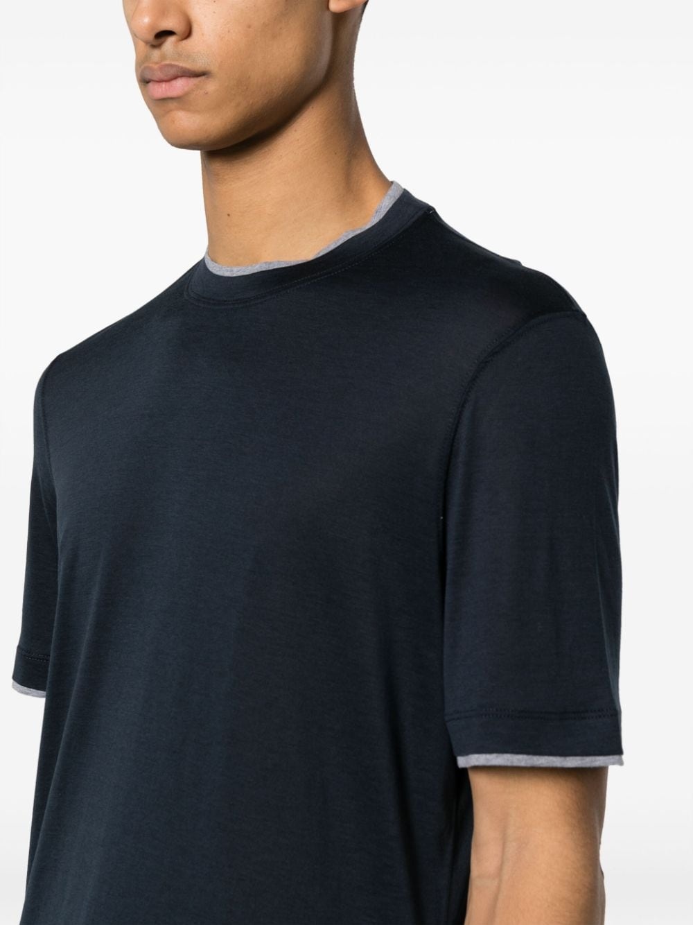 contrast-trim T-shirt - 5