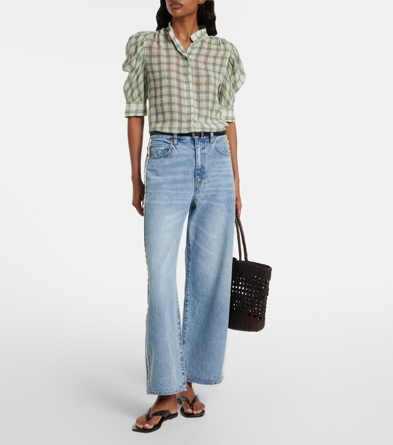 FRAME Crochet Bow cropped wide-leg jeans outlook