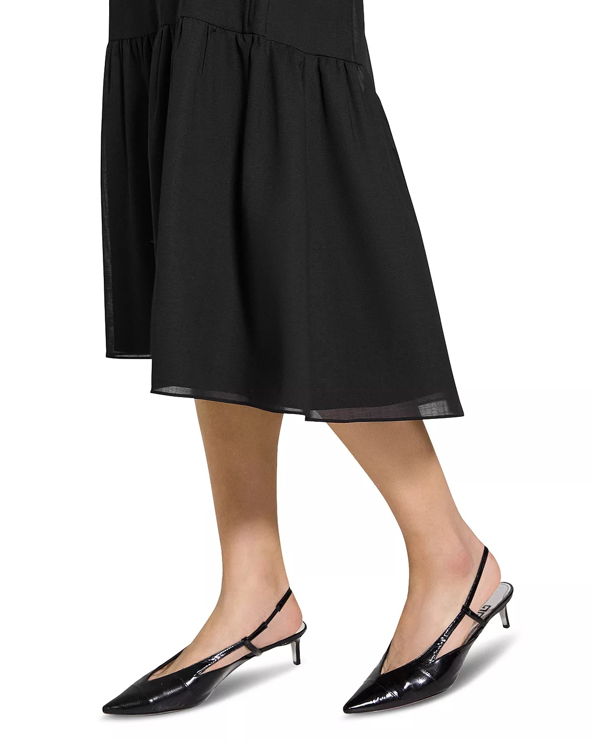Tie Neck Tiered Midi Dress - 7