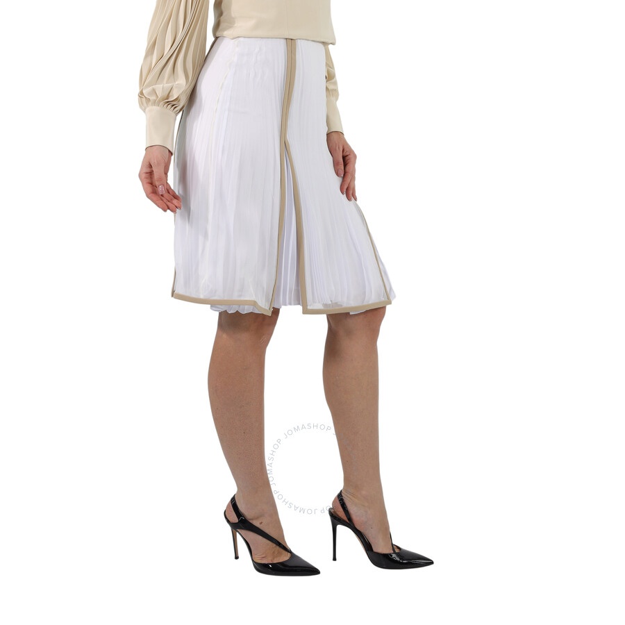 Burberry Ladies Silk Pleated Skirt In Magnolia - 4