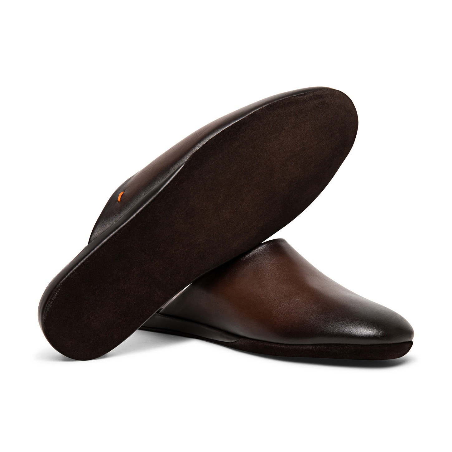 Men’s brown leather slipper - 3