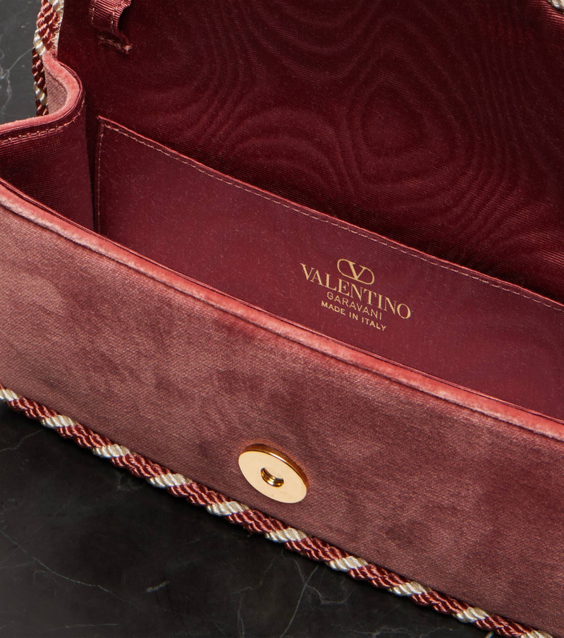 Locò Mini embellished velvet clutch 3