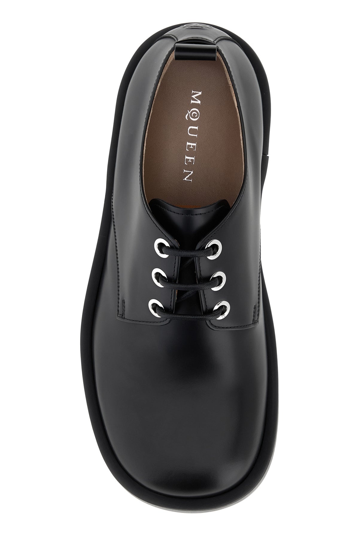 Black leather lace-up shoes - 4