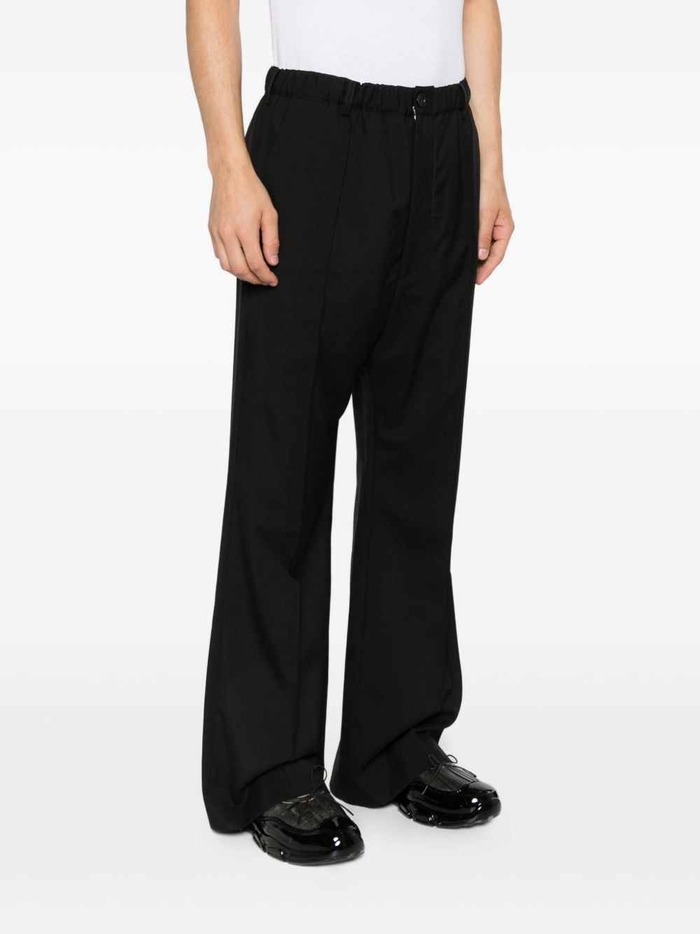 pleated-front straight-leg trousers - 3