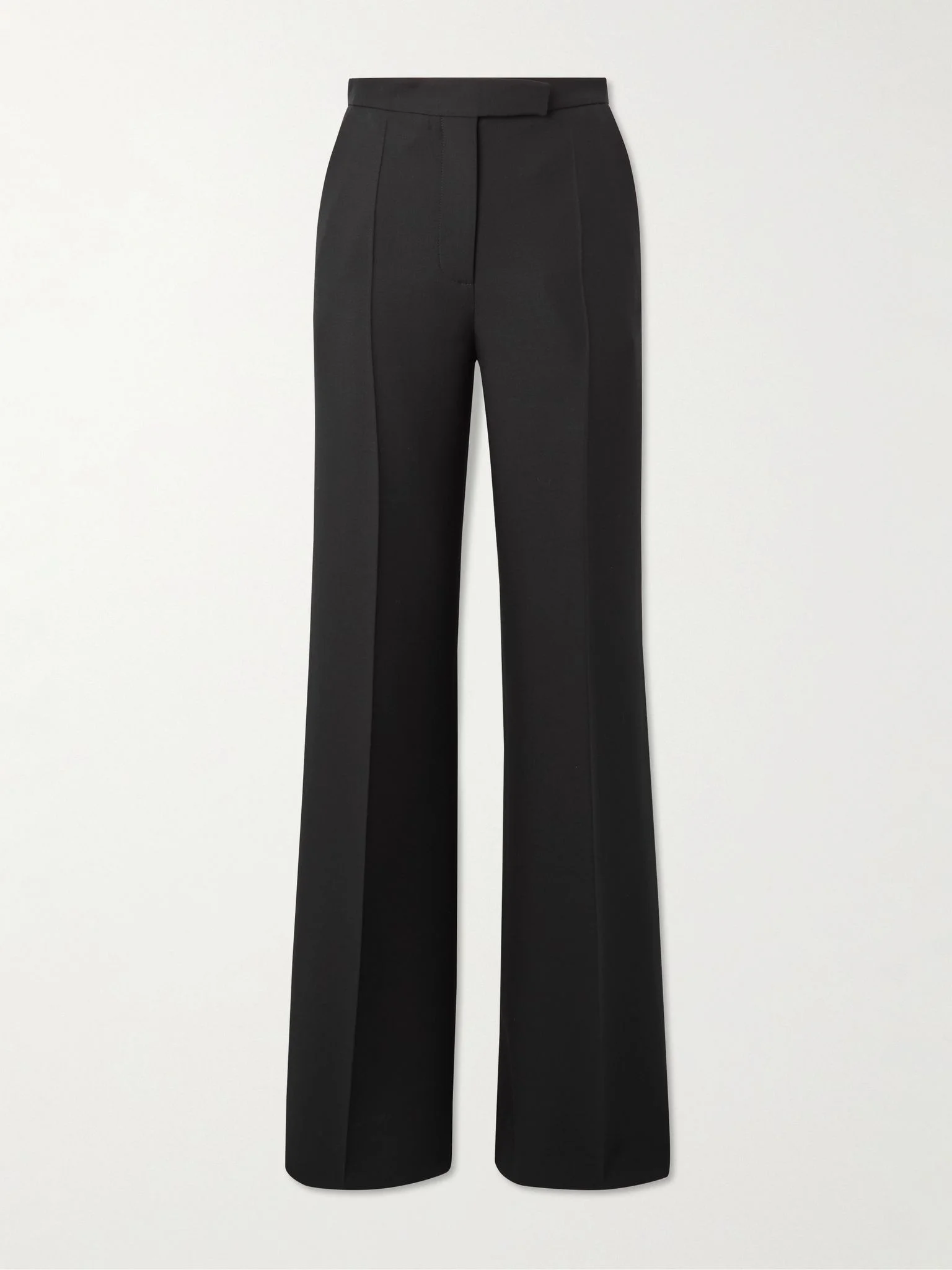 Wool and silk-blend crepe wide-leg pants Black - 1