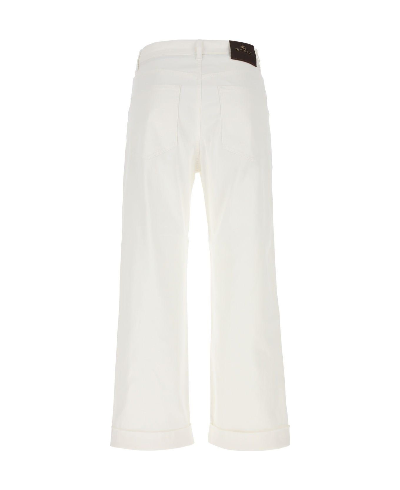 White Stretch Denim Jeans - 3