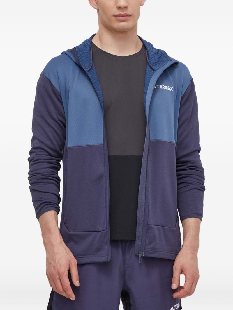 panelled zip-up hoodie 1