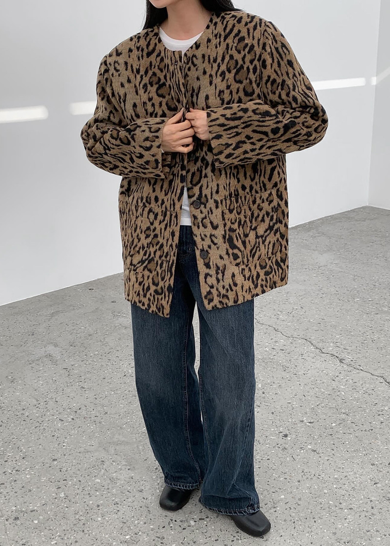 Evolene Boxy Jacket - Leopard Brown 8