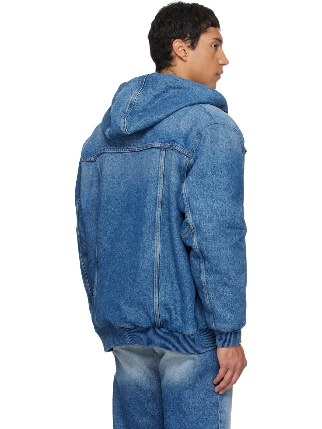 Blue Hooded Denim Jacket - 3