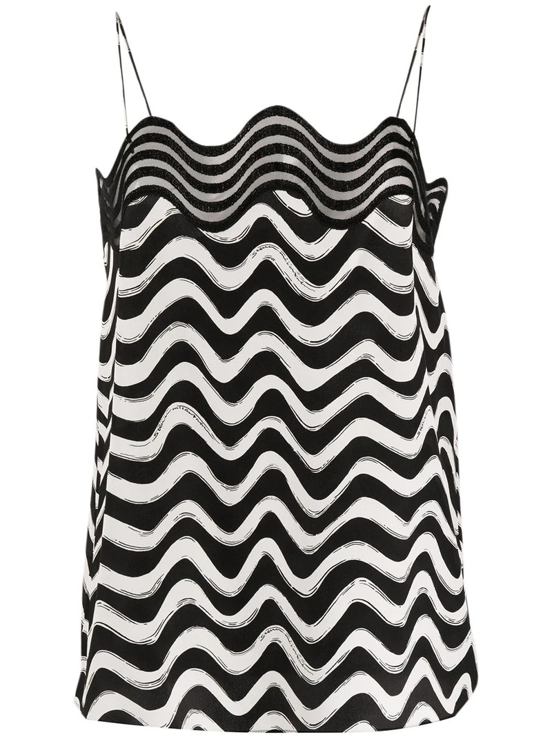 waves print silk cami top 1