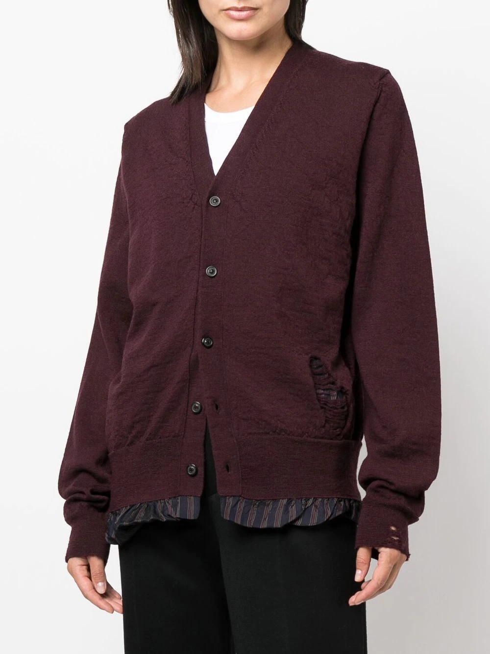 V-neck button-up cardigan - 3