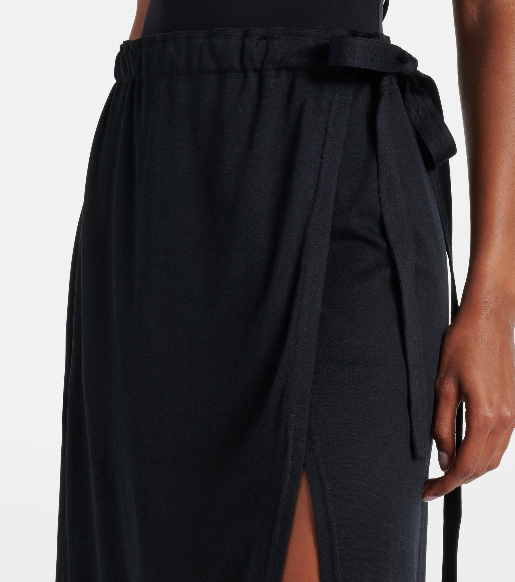 Cotton and silk midi skirt - 4