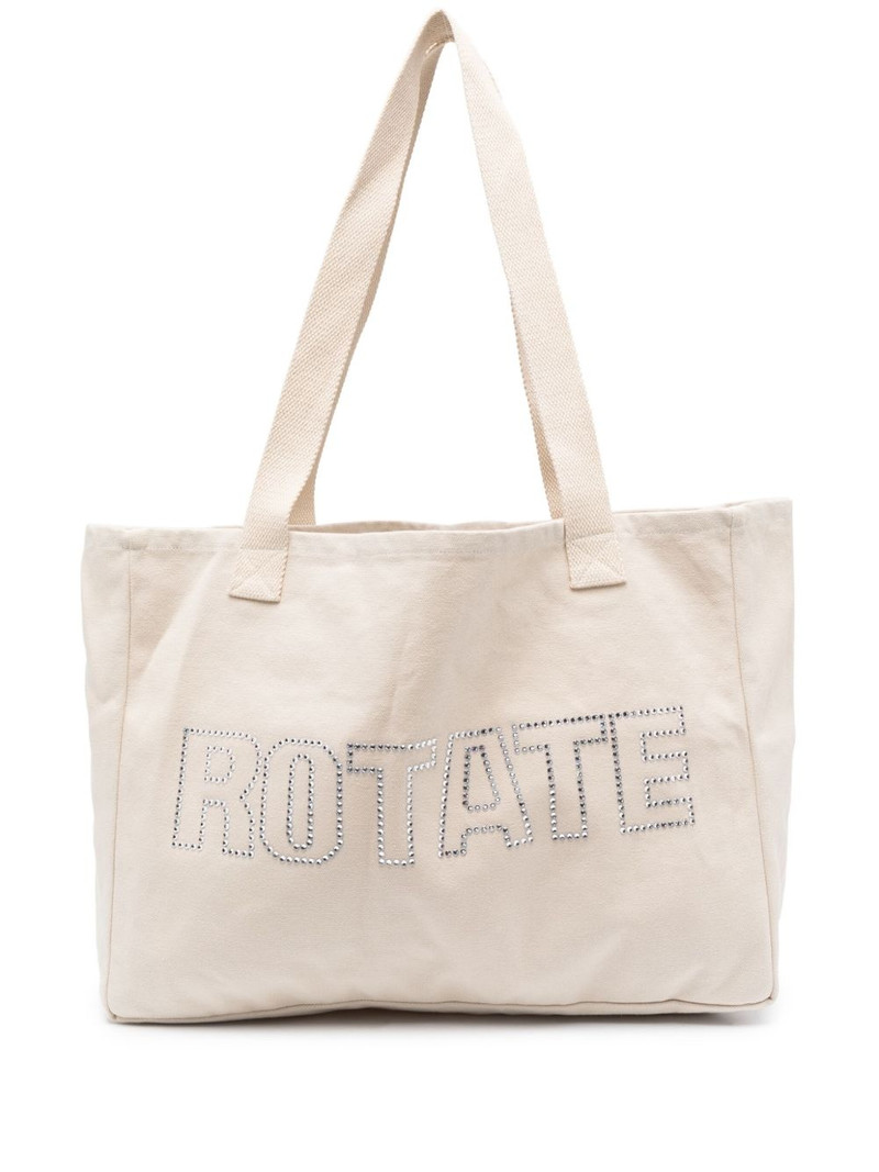 logo-embellished organic-cotton tote bag 1