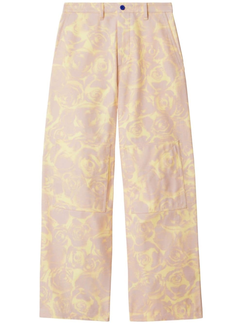 rose-print straight-leg trousers - 1