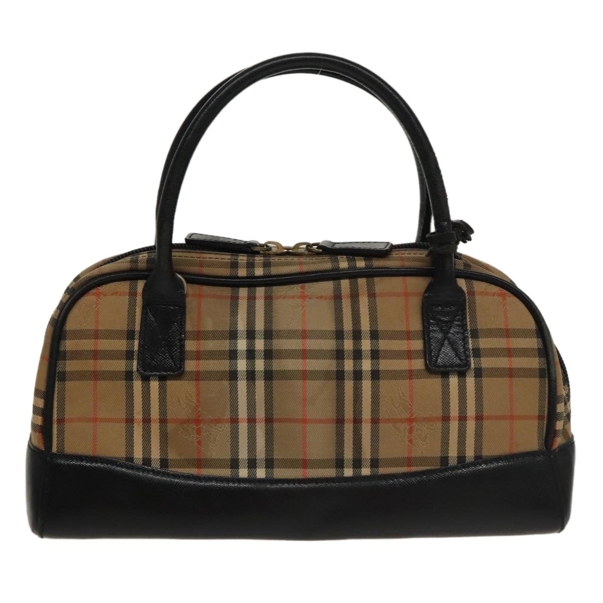Burberry Nova Check Tote Bag Canvas Leather Beige Black - 2