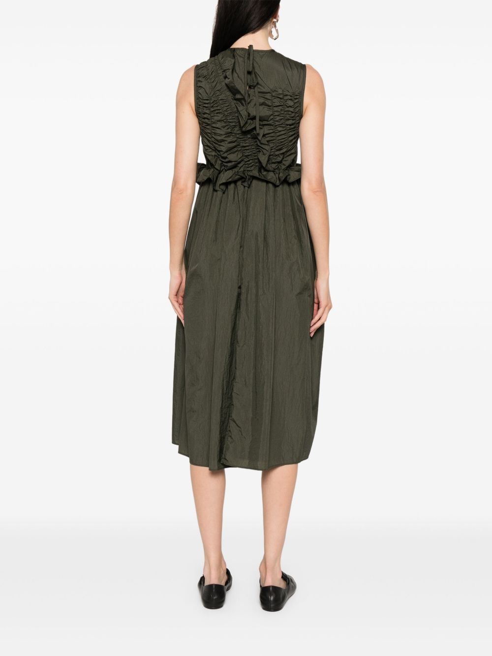 ruched-detailed midi dress - 4