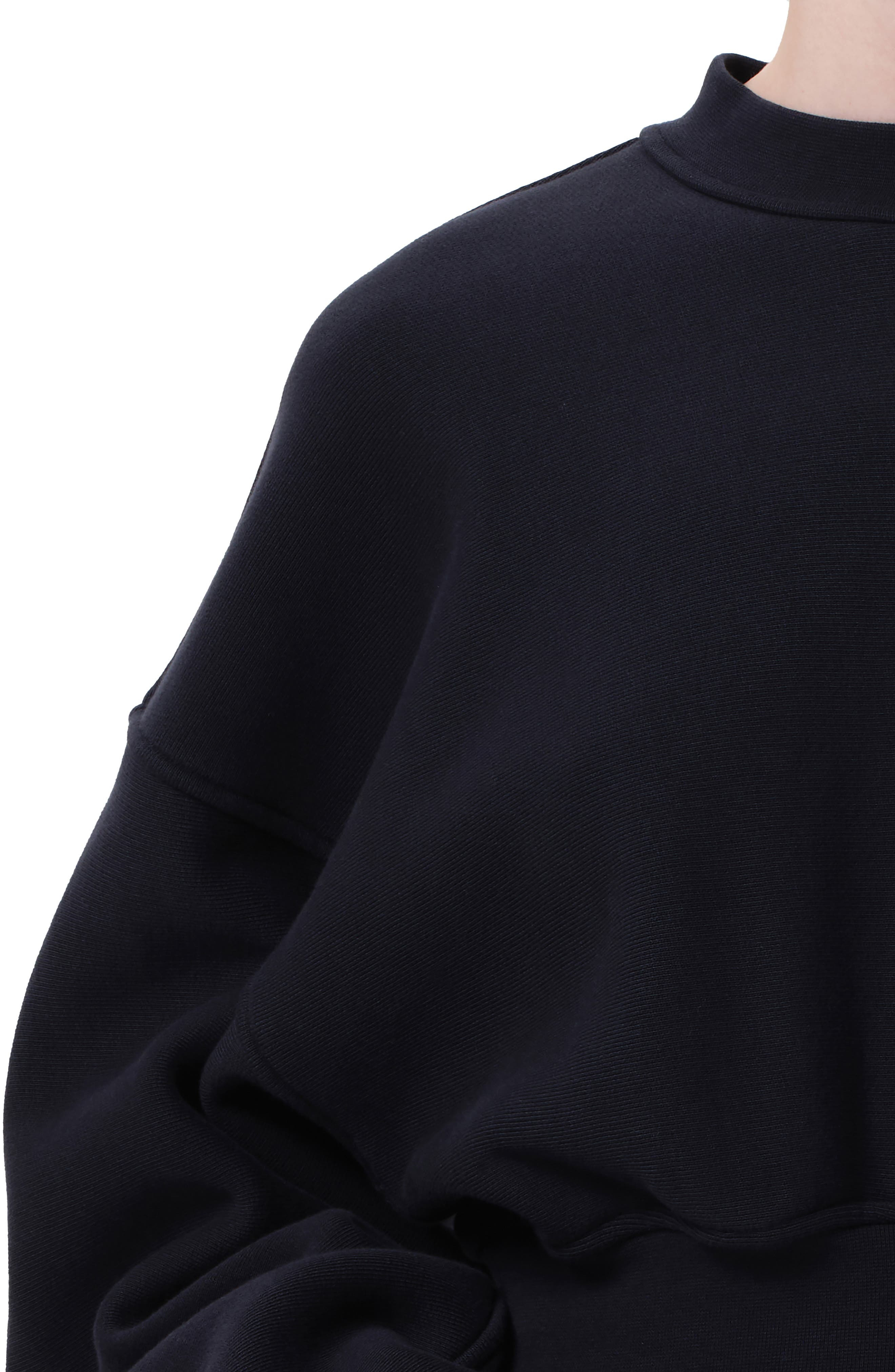 AGOLDE Kit Cotton Fleece Crop Sweatshirt in Mirage Deep Dk Navy at Nordstrom - 4